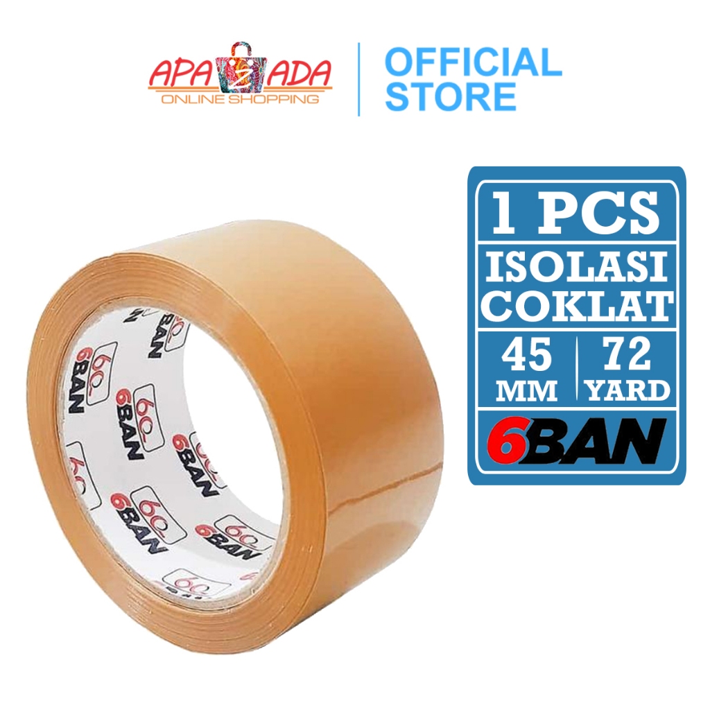 

Apazada - Lakban Coklat 45mm x 72 Yard Satuan [1 Pcs] / Solasi Solatip OPP Tape 6BAN