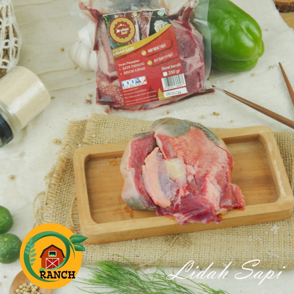 

Lidah Sapi Grass Fed Organic Wahyu Beef-Beef Tongue - Ox Tongue - Gyutan