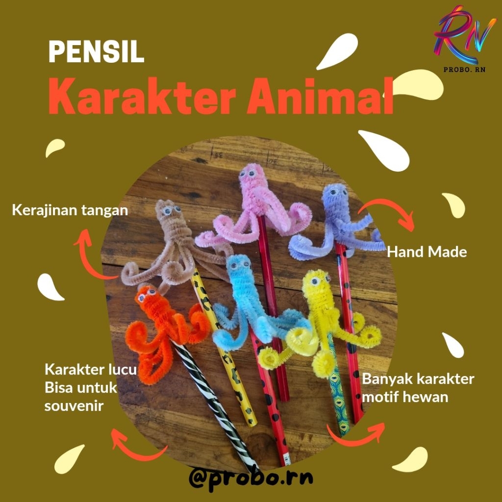

PROBO.RN - Pensil Karakter Hewan Gurita Lucu