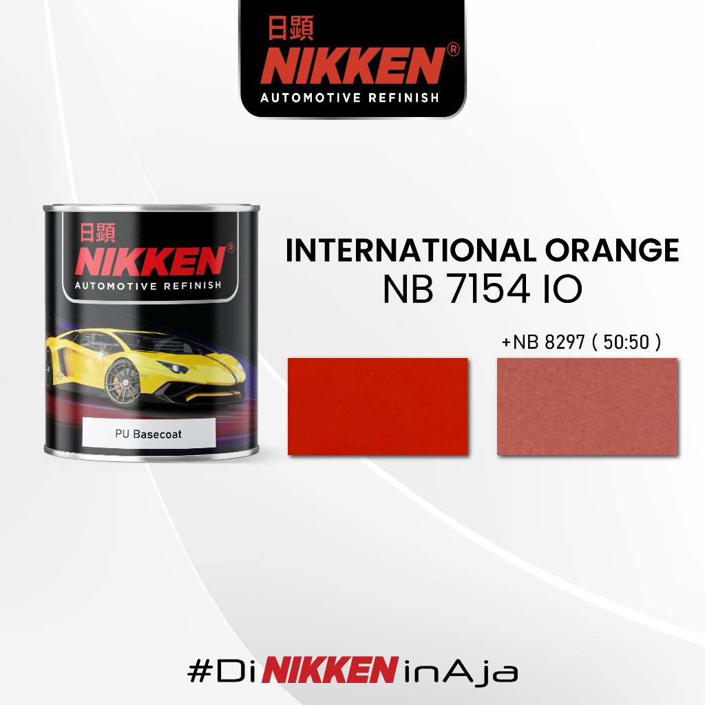 NIKKEN NB 7154 IO - Warna Solid - Cat PU Basecoat Motor Mobil - International Orange