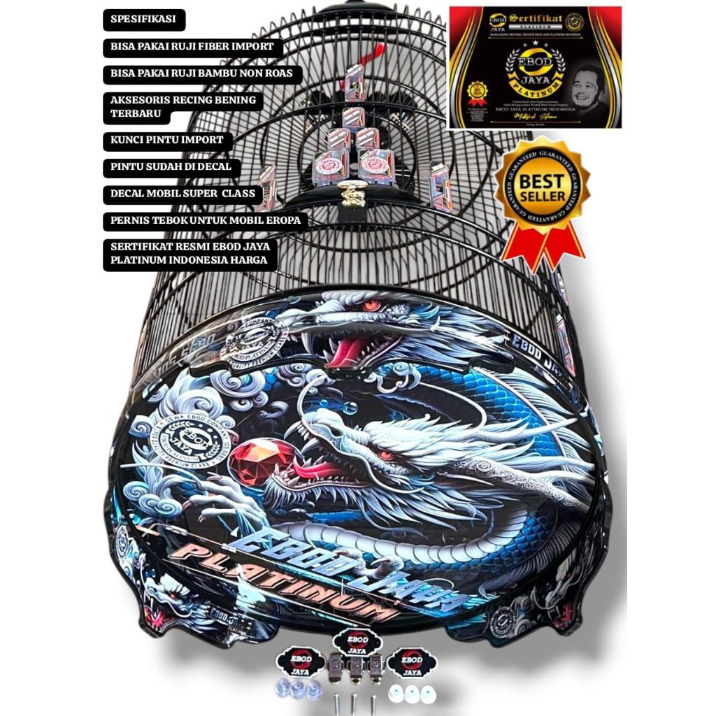 Sangkar Murai Ebod Jaya PVC Decal Stiker No 2 Fullset