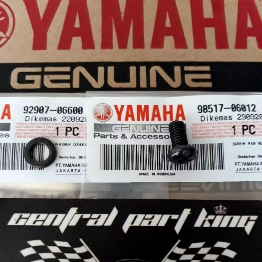 BAUT DAN RING BRAKET REFLEKTOR RXZ ORIGINAL YAMAHA 98517-06012 92907-06600