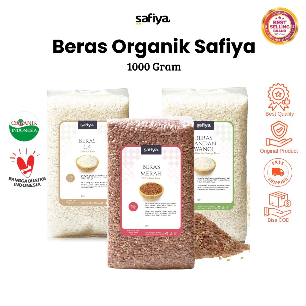 

Safiya Beras Organik 1 Kg Beras Merah Pulen Wangi