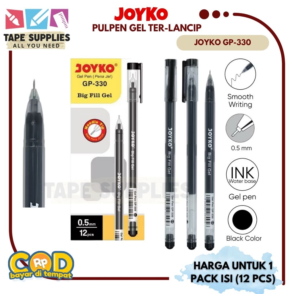 

Pulpen Gel Joyko Gp-330 Big Fill 0.5mm (12 PCS)
