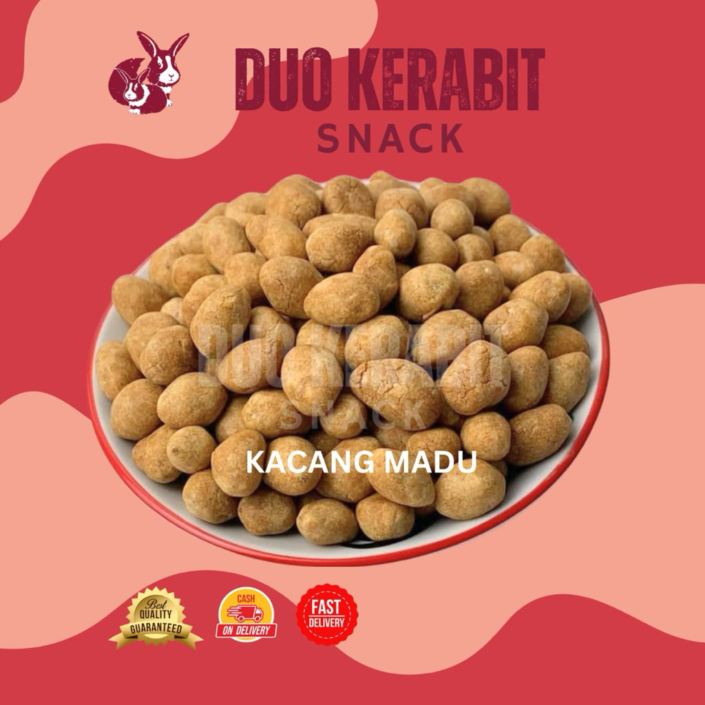 

Kacang madu/oven Duo Kerabit Snack 250gram,500gram