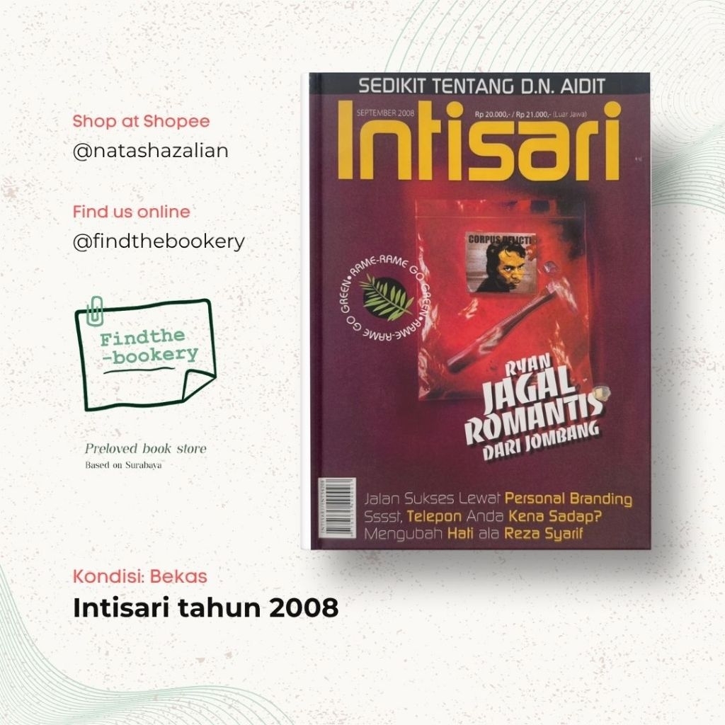Majalah lawas Intisari2008 - 5 buku + BONUS 1 buku kesehatan (Preloved)