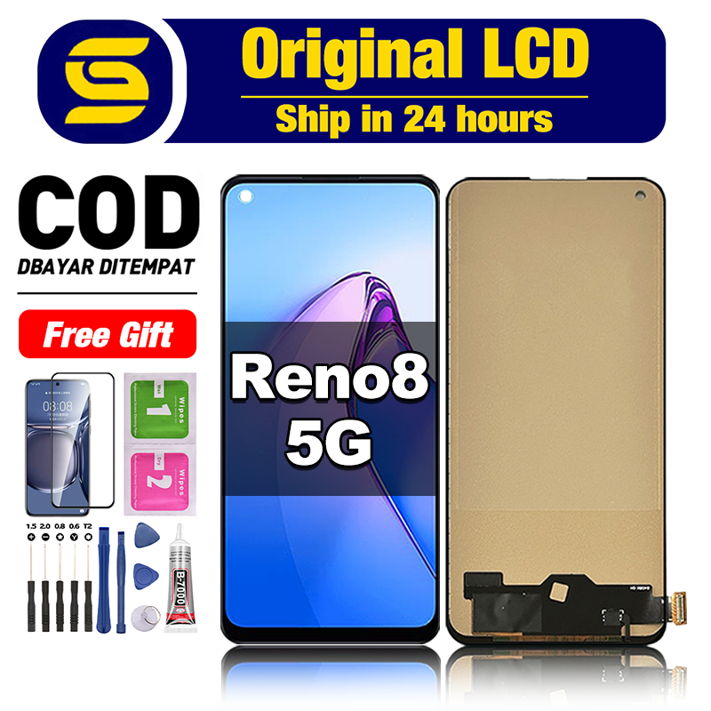Original LCD FOR OPPO Reno 8 5g Touchscreen layar hp full set ori asli