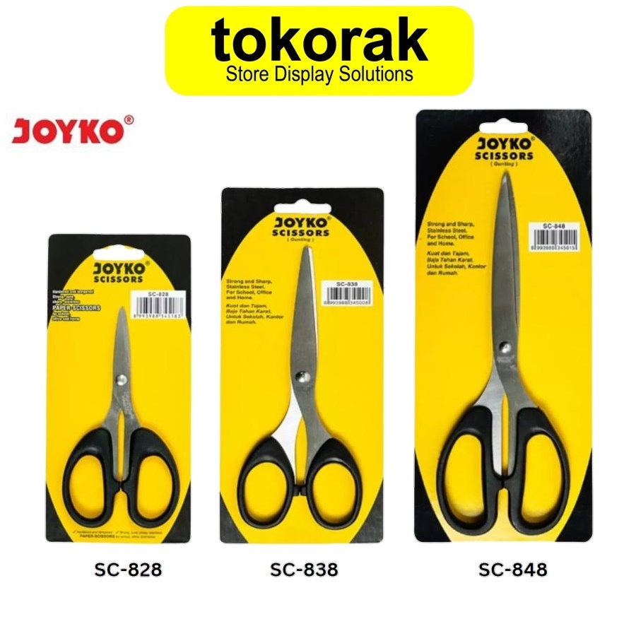 

GUNTING JOYKO SCISSORS STAINLESS GUNTING KERTAS SC 828 SC828 KECIL SC 838 SC838 SEDANG SC 848 SC848 BESAR