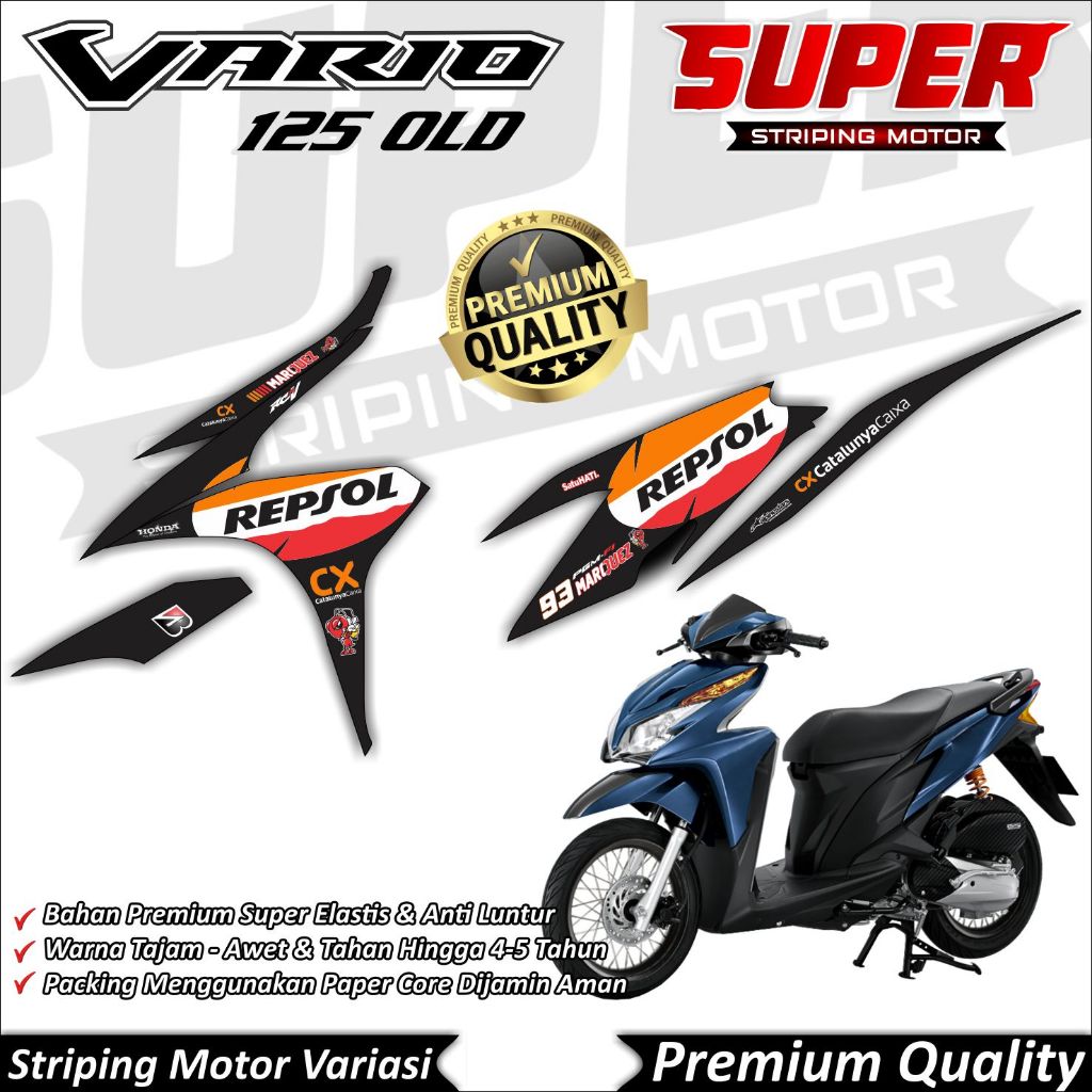Stiker Vario 125 Old Anti Luntur keren Striping Vario 125 Old Striping Honda Vario 125 OLD Marquez