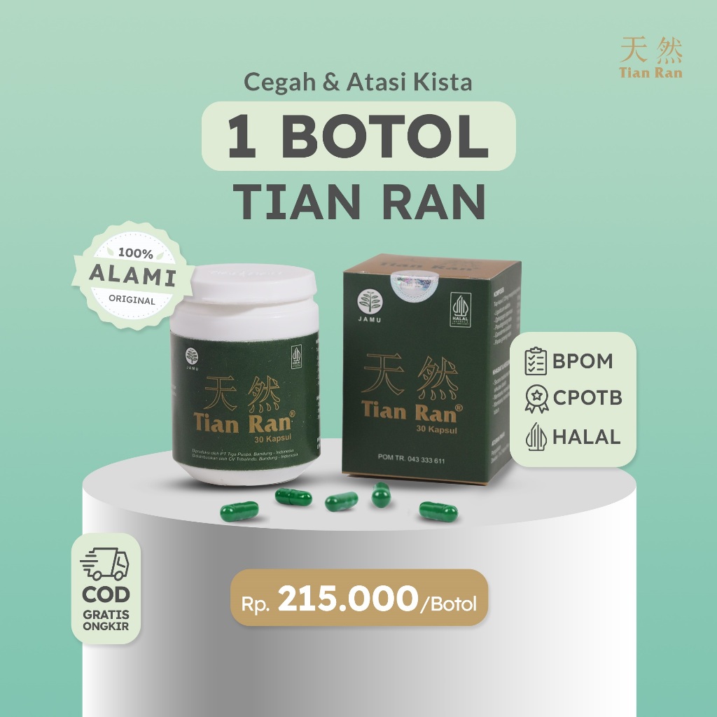 

Tian Ran Obat Herbal untuk bantu atasi kista, miom & endometriosis tanpa operasi