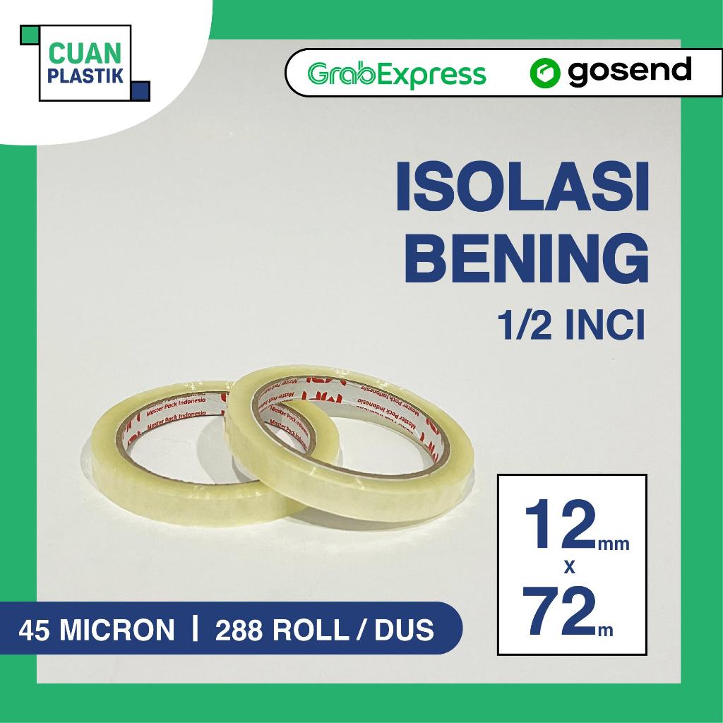 

Isolasi Bening 12mm x 72m (1/2 inci) Selotip Lakban Bening 45 Micron | MPI