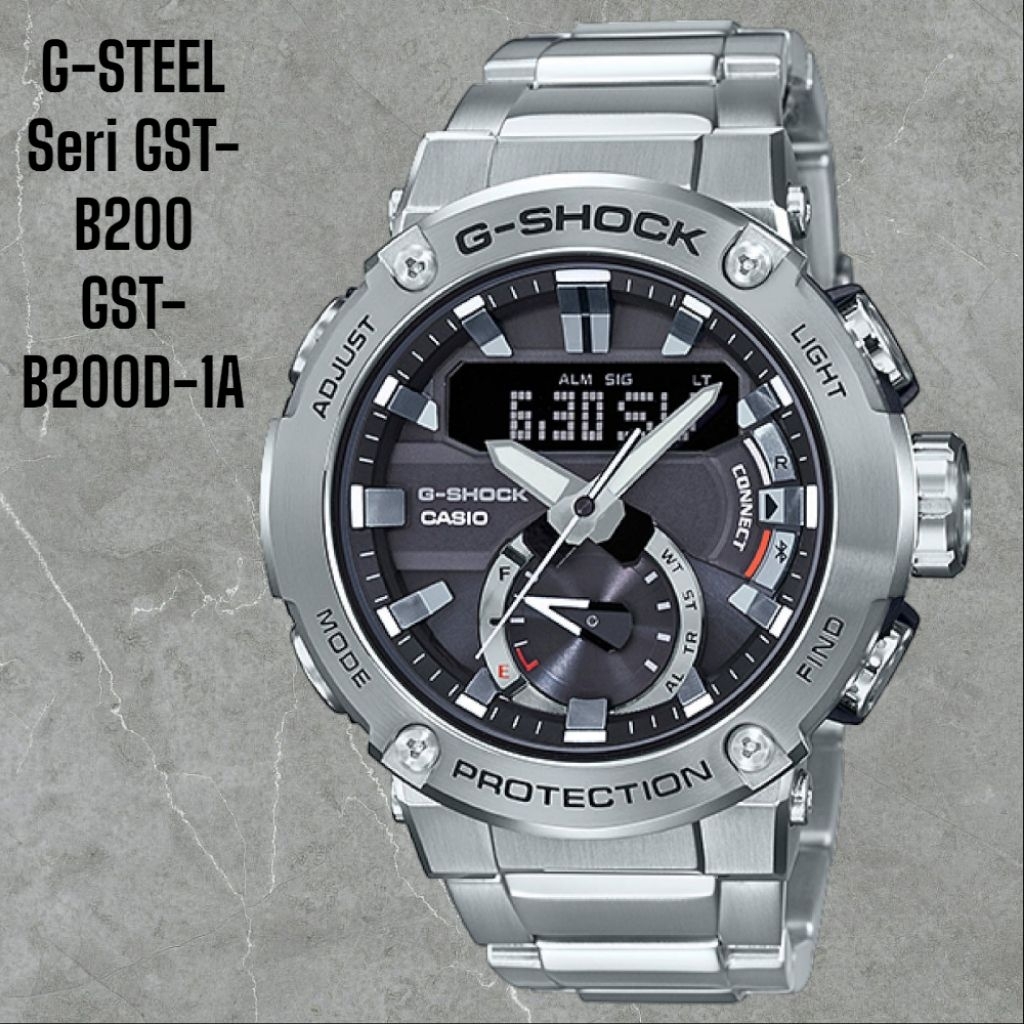 ( GROSIR ) Jam Tangan Pria Merk G-Shock Baja Tahan Karat GST-B200D-1A