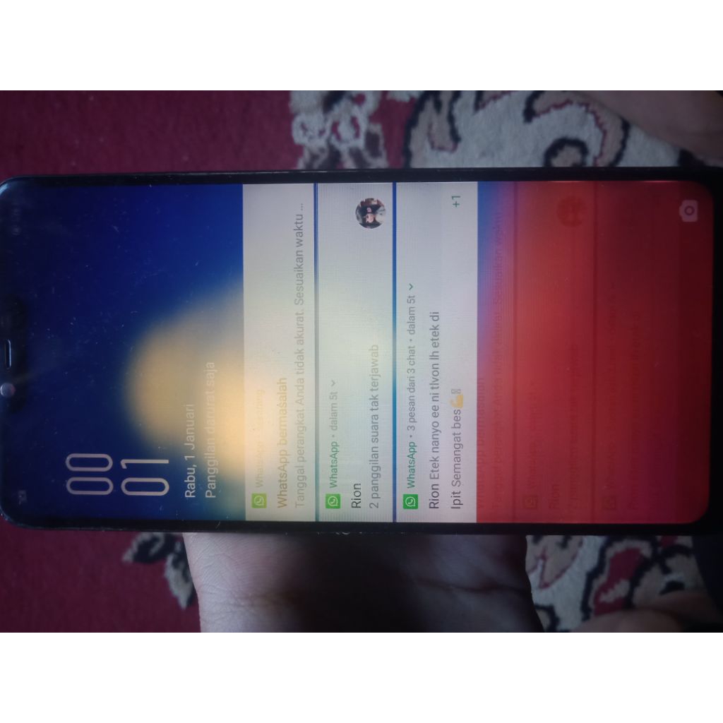 lcd Oppo a3s cph1803/cph1853 minus (bercak putih)