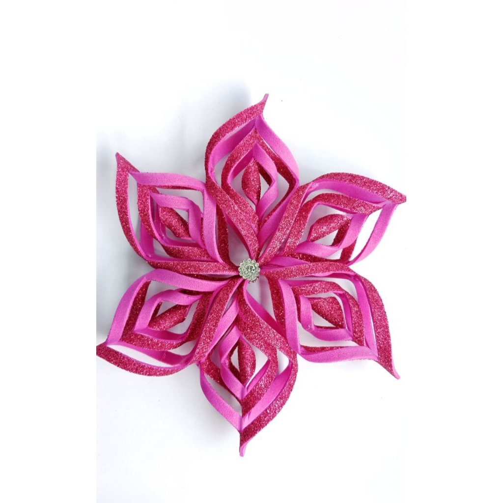Hiasan Pohon Natal - Bunga Spiral Dark Pink / Christmas Tree Ornament