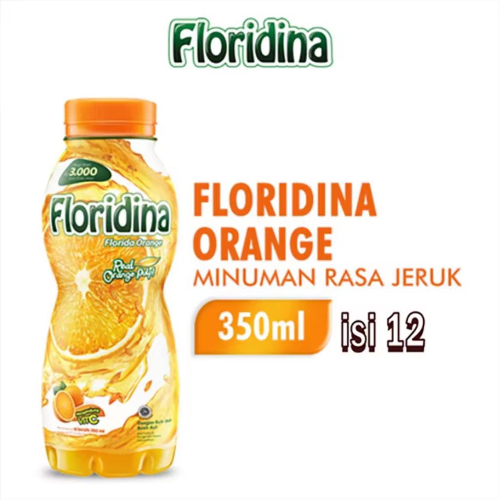 

Floridina Orange 350ml Isi 12 Botol | Minuman Jus Jeruk Segar dengan Pulpy Asli – Rasa Asli & Menyegarkan