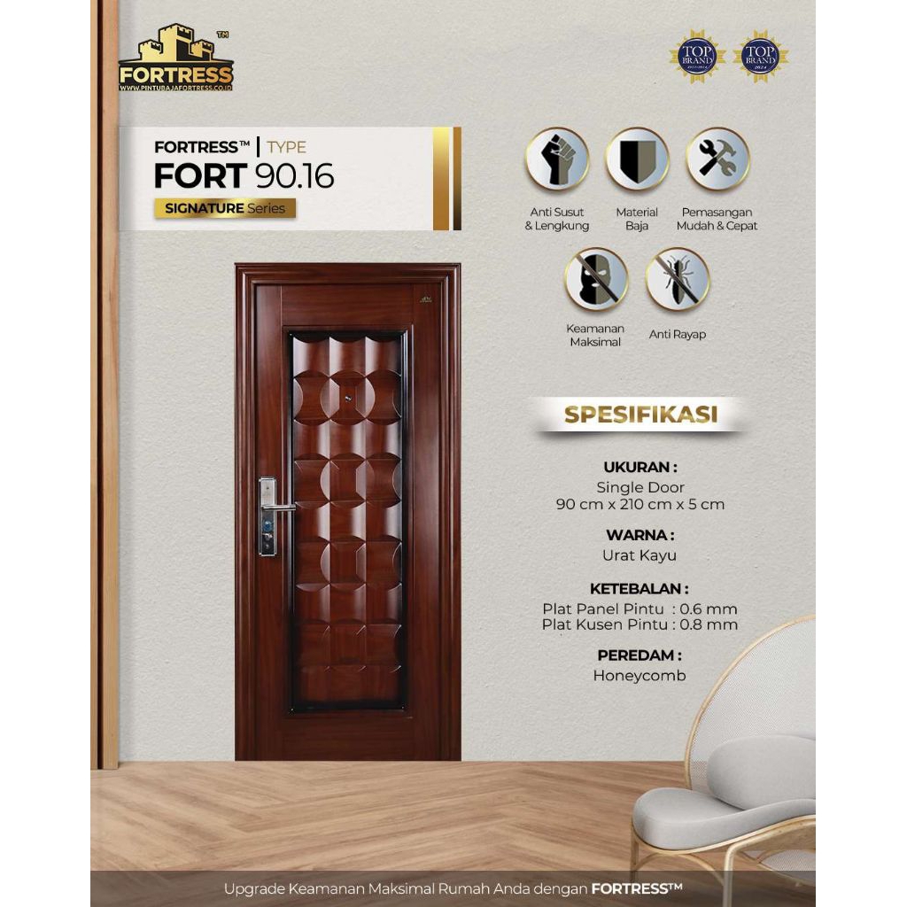 Pintu Baja Fortress Fort 90.16 ukuran 90x210