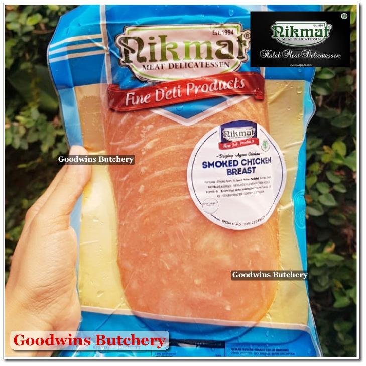 

SMOKED CHICKEN BREAST SLICED Nikmat HALAL Soejasch Bali frozen 250g