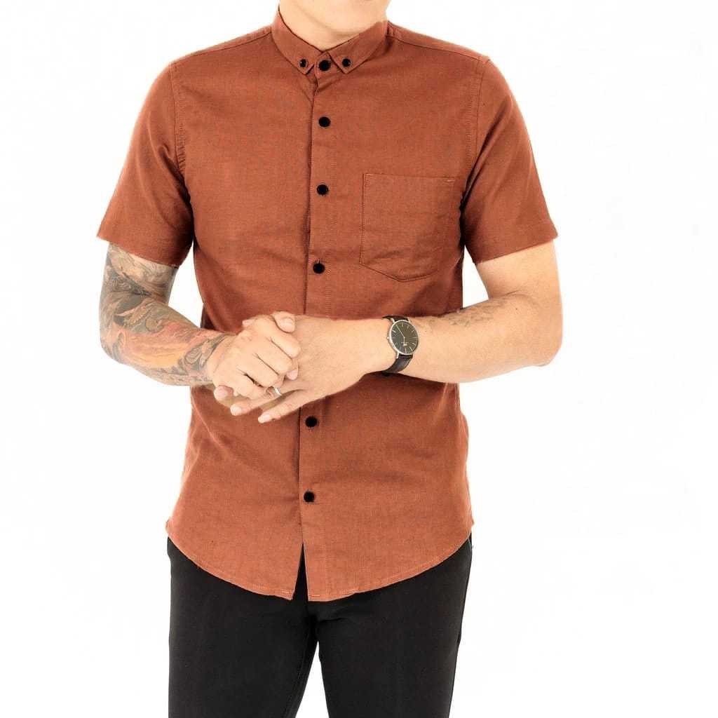 Atasan Pria Kemeja Lengan Pendek Polos Hurley Hem/Kemeja Pria Distro