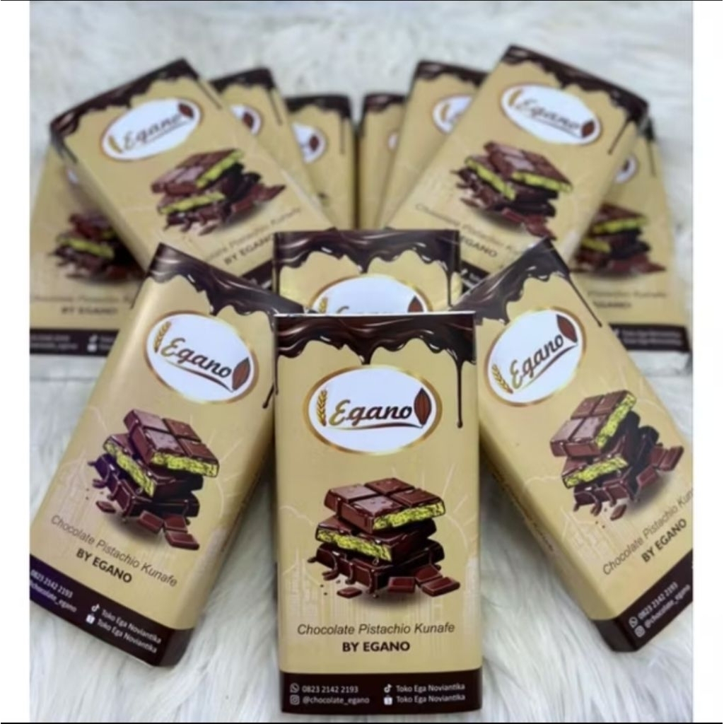 

Chocolate Egano Bar Crispy Pistachio Kunafa