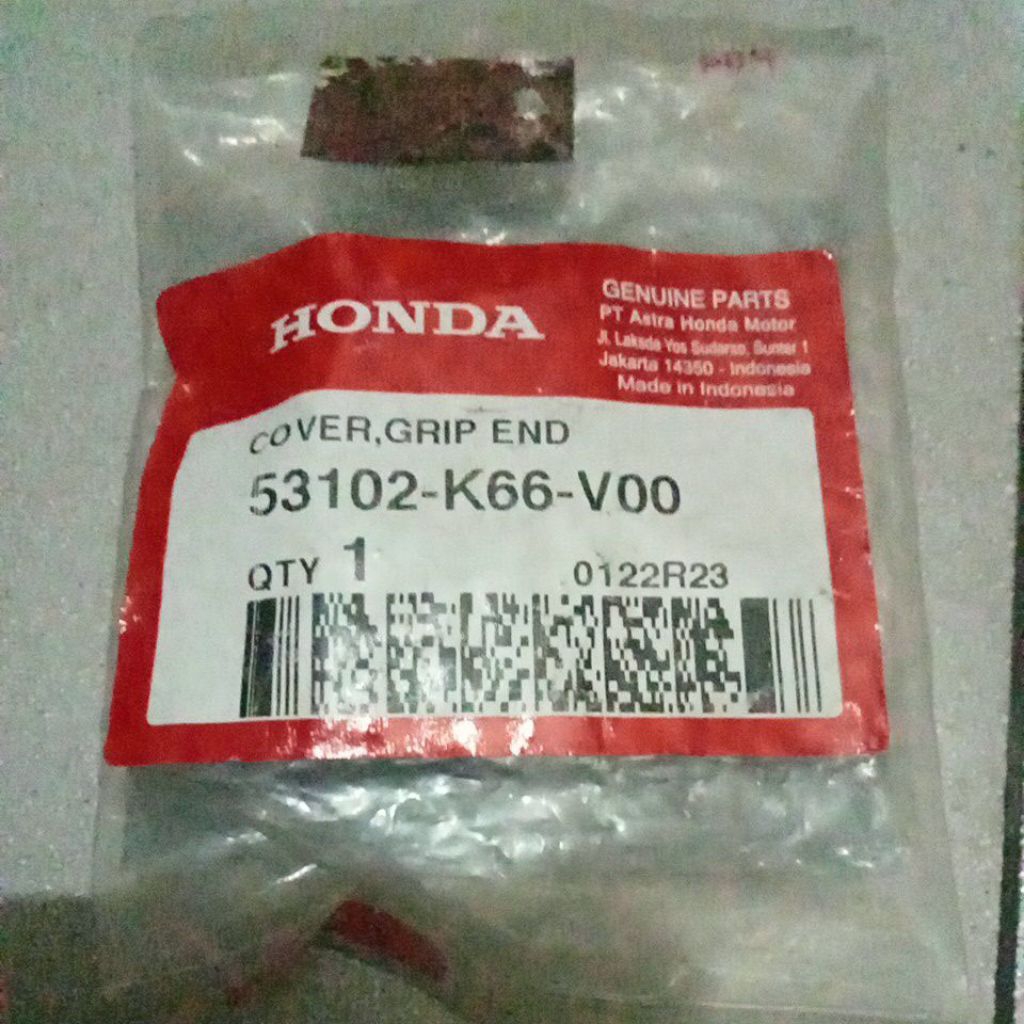 53102K66V00 – COVER GRIP END, BANDUL STANG, JALU STANG BEAT DELUXE, GENIO, VARIO 160 ORI AHM