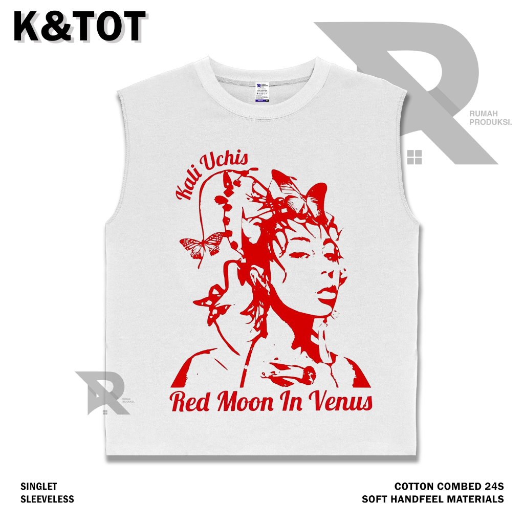 KAOS BAJU SINGLET KALI UCHIS RED MOON IN VENUS | BAND METAL MUSIK ROCK | T-SHIRT SINGLET HITAM STYLE