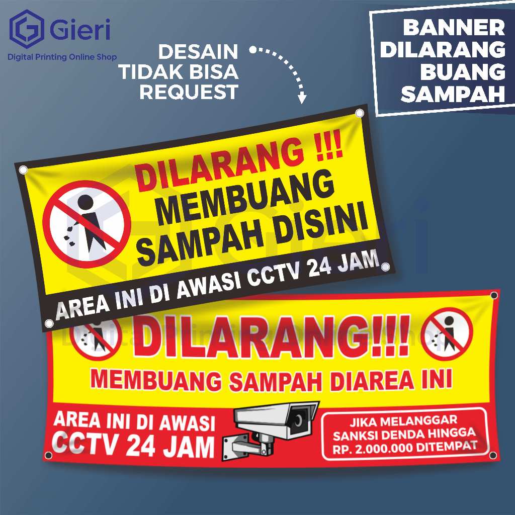 GIERI - BANNER DILARANG BUANG SAMPAH / SPANDUK LARANGAN BUANG SAMPAH