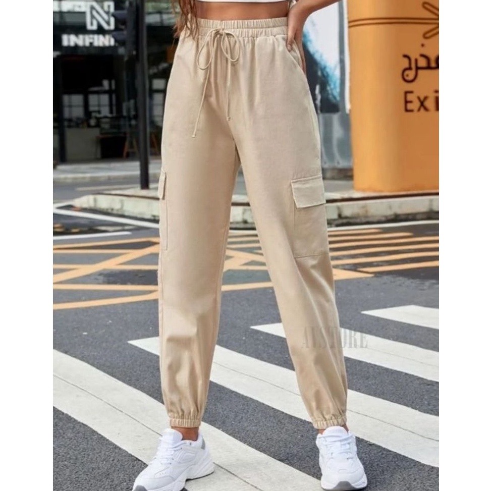 KODE H69I GarasiMedanCelana Cargo Jogger Pants HighwaistCargo Pants Casual Korean StyleCelana Joger 