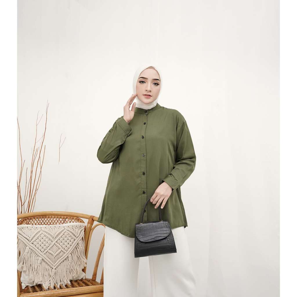 kemeja wanita Rayon twill Premium