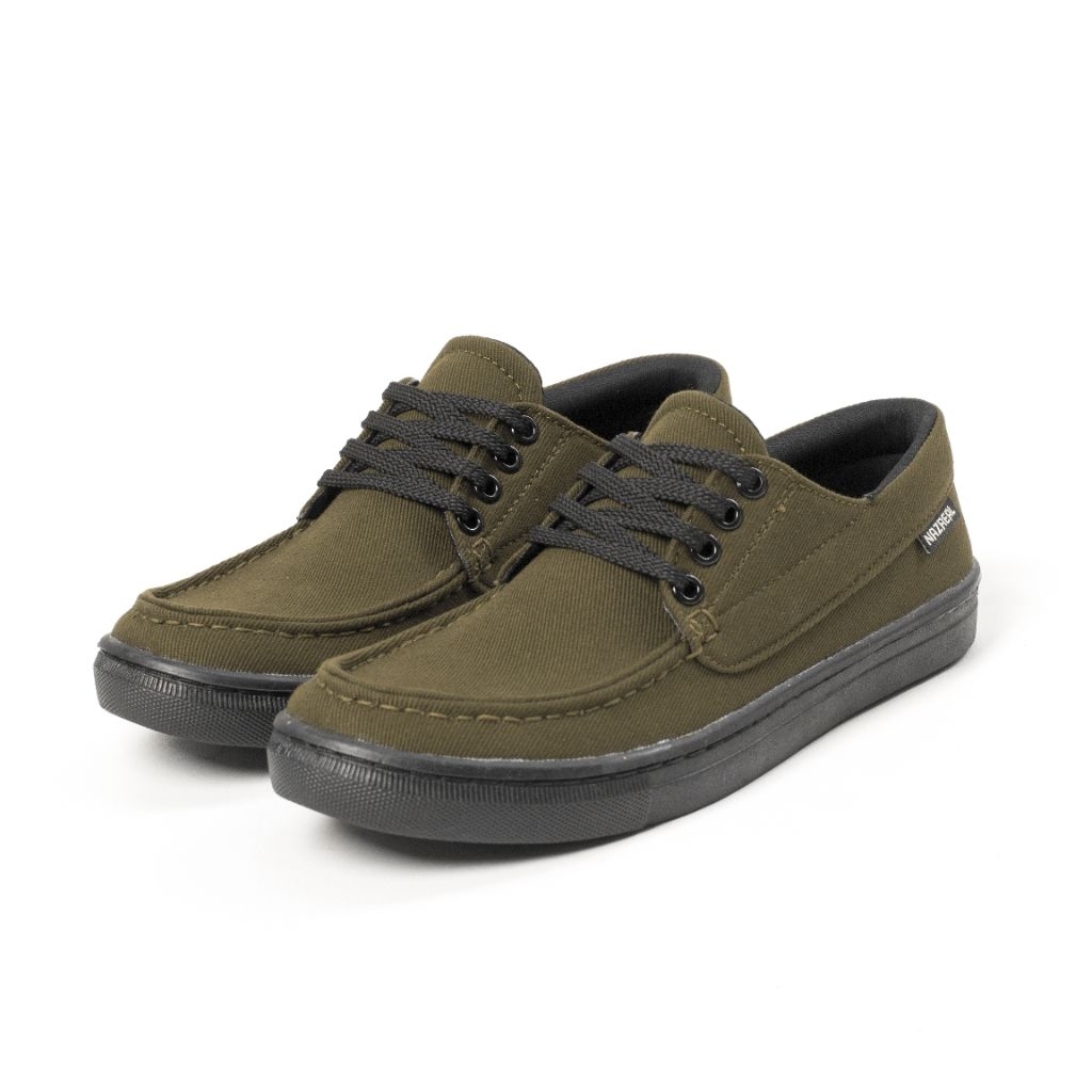 DRACO Army Sepatu Pria Sneaker Pria Sepatu Bahan Canvas Warna Hijau Army