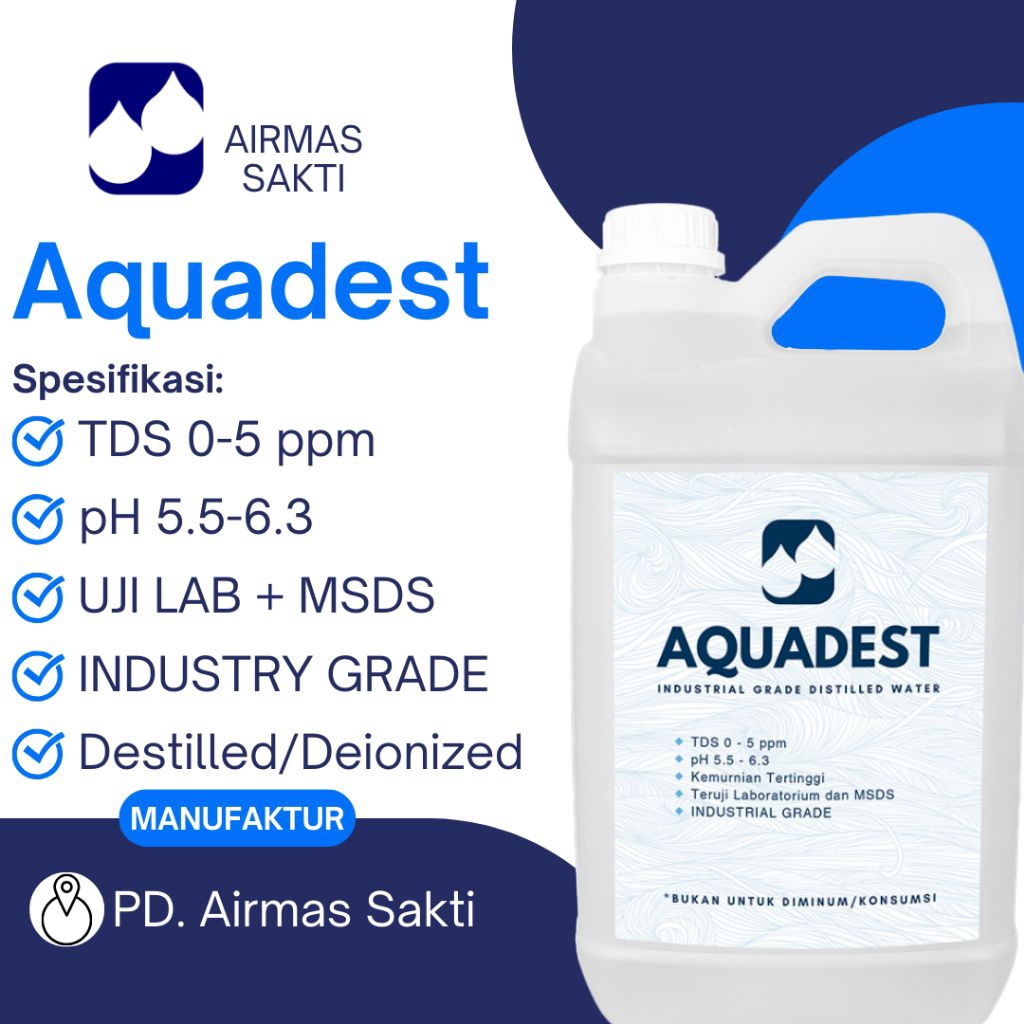 

1L AQUADEST / AIR SULING / AIR MURNI / DEIONIZED WATER