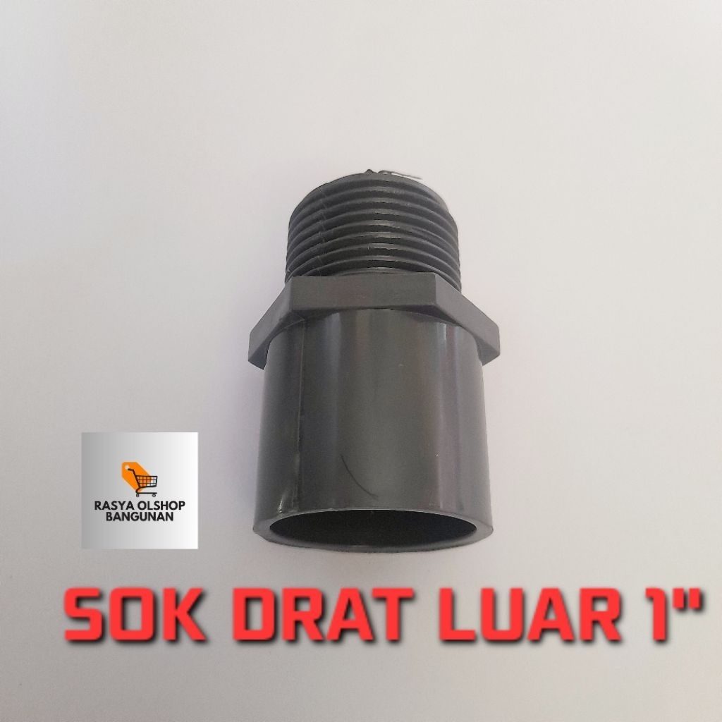 sambungan pipa pvc paralon sok drat luar(SDL) 1" merk JAYA
