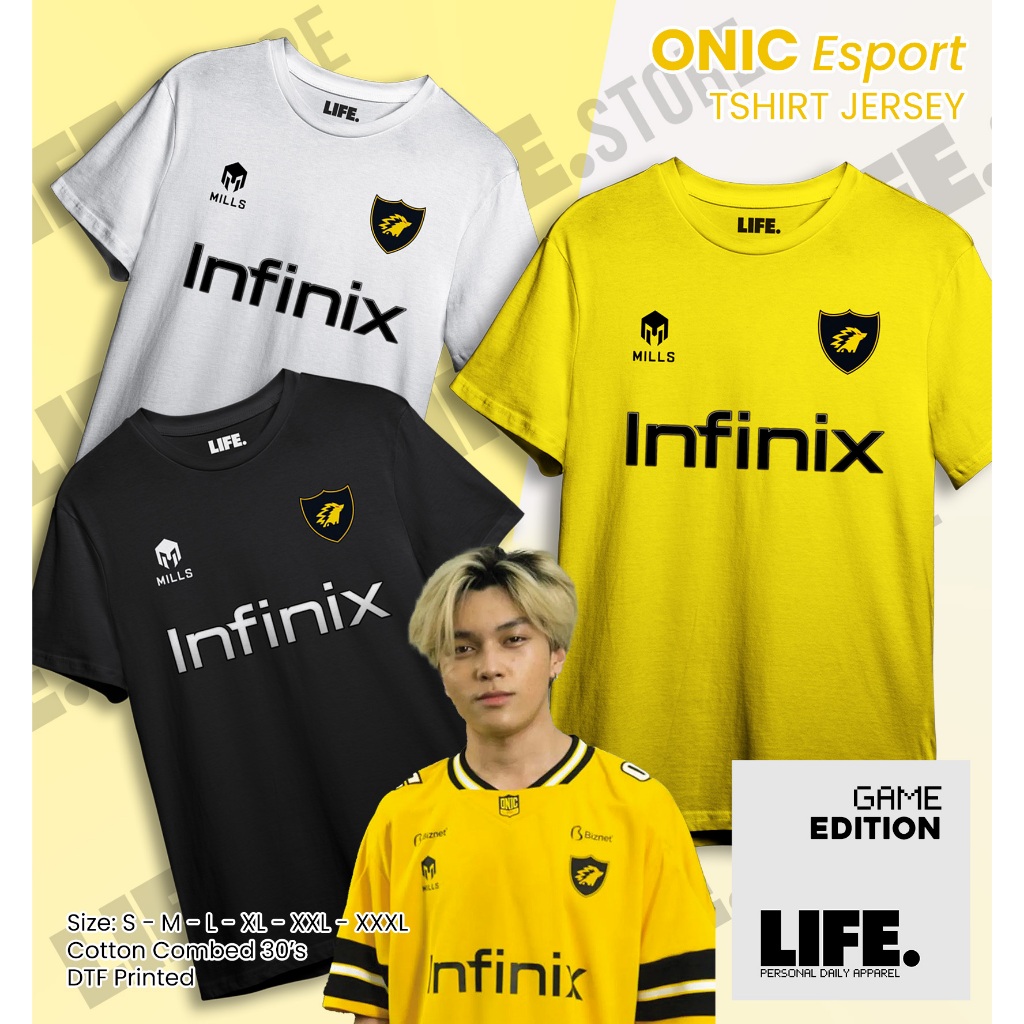 Kaos ONIC Esport Model Jersey Anak & Dewasa Unisex Champion Juara Indonesia Philippine MLBB HOK MPL 