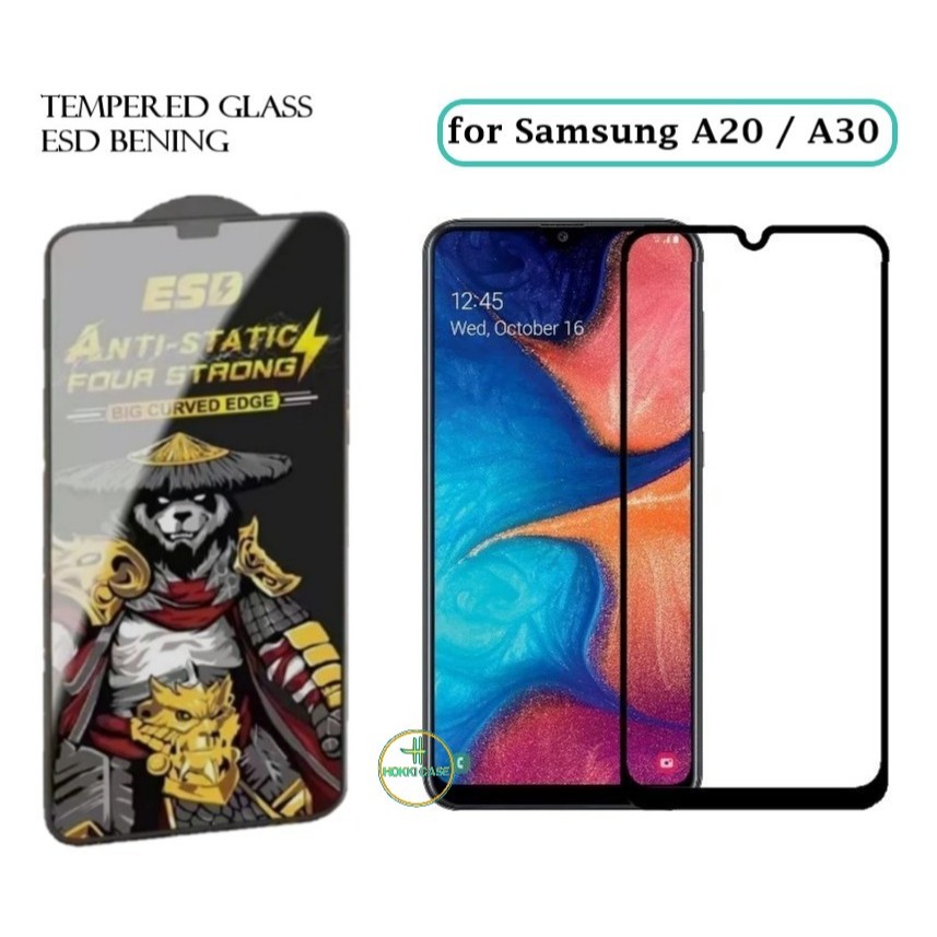 SAMSUNG A20 | SAMSUNG A30 TEMPERED GLASS PREMIUM  -TG ANTI STATIC ESD Tempered Glass ESD Full Cover 