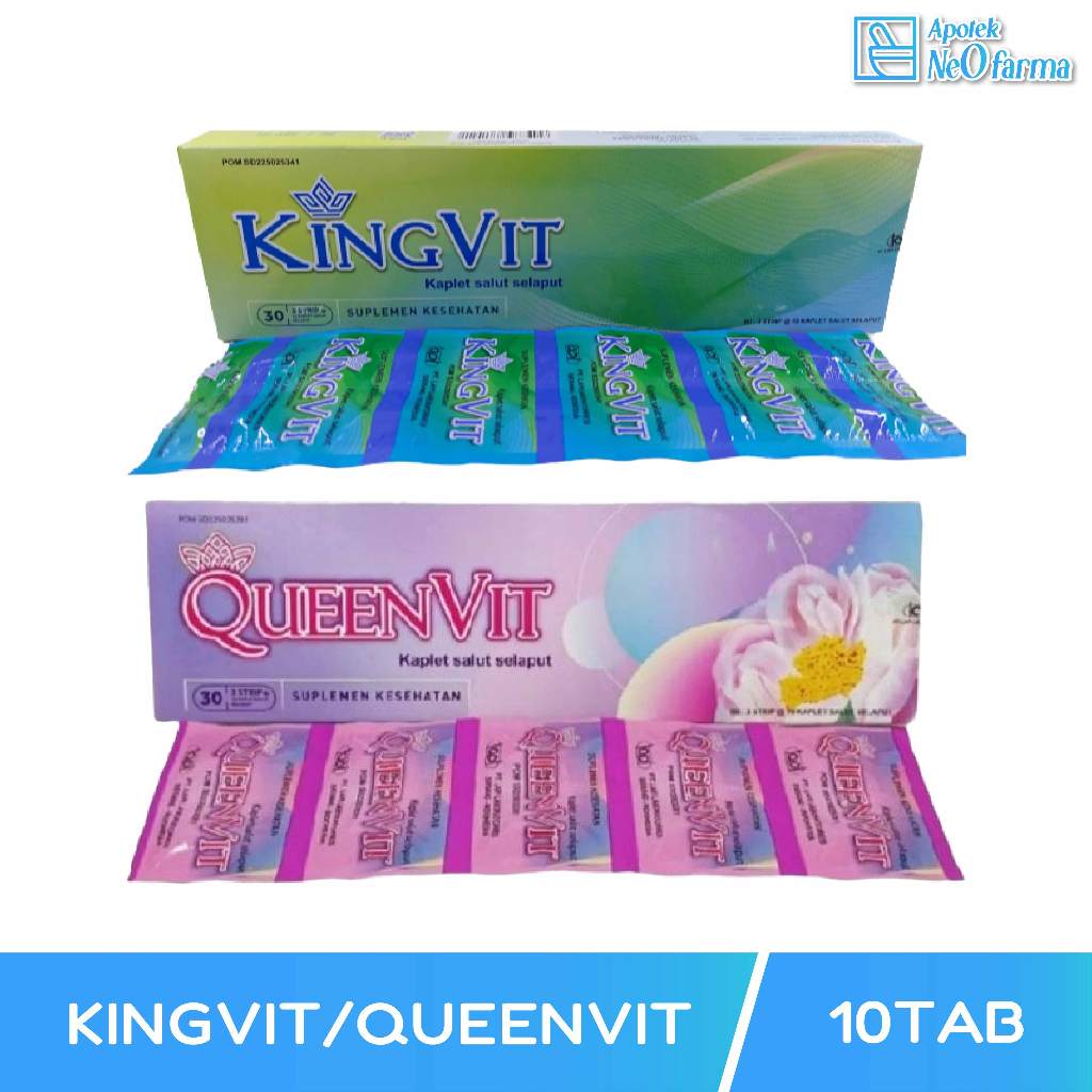 KINGVIT DAN QUEENVIT SUPLEMEN MULTIVITAMIN KEHAMILAN PROMIL PRIA DAN WANITA STR 10TAB