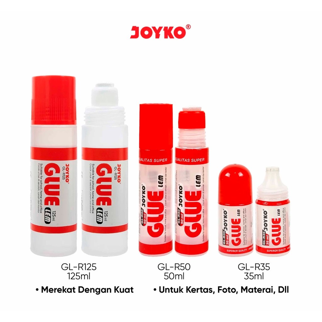 

Liquid Glue Lem Kertas Cair Joyko GL-R35 ~ R125 ORIGINAL