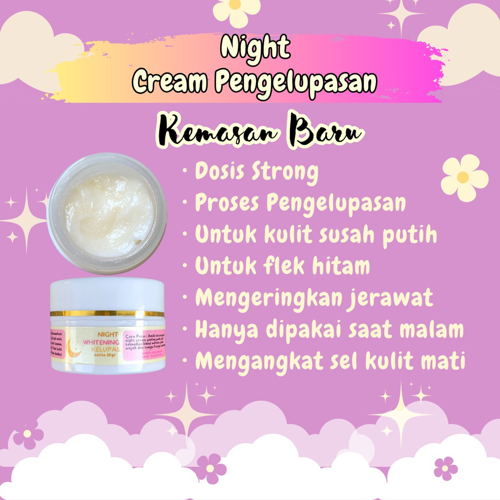 CREAM MALAM PEMUTIH WAJAH STRONG PENGELUPASAN