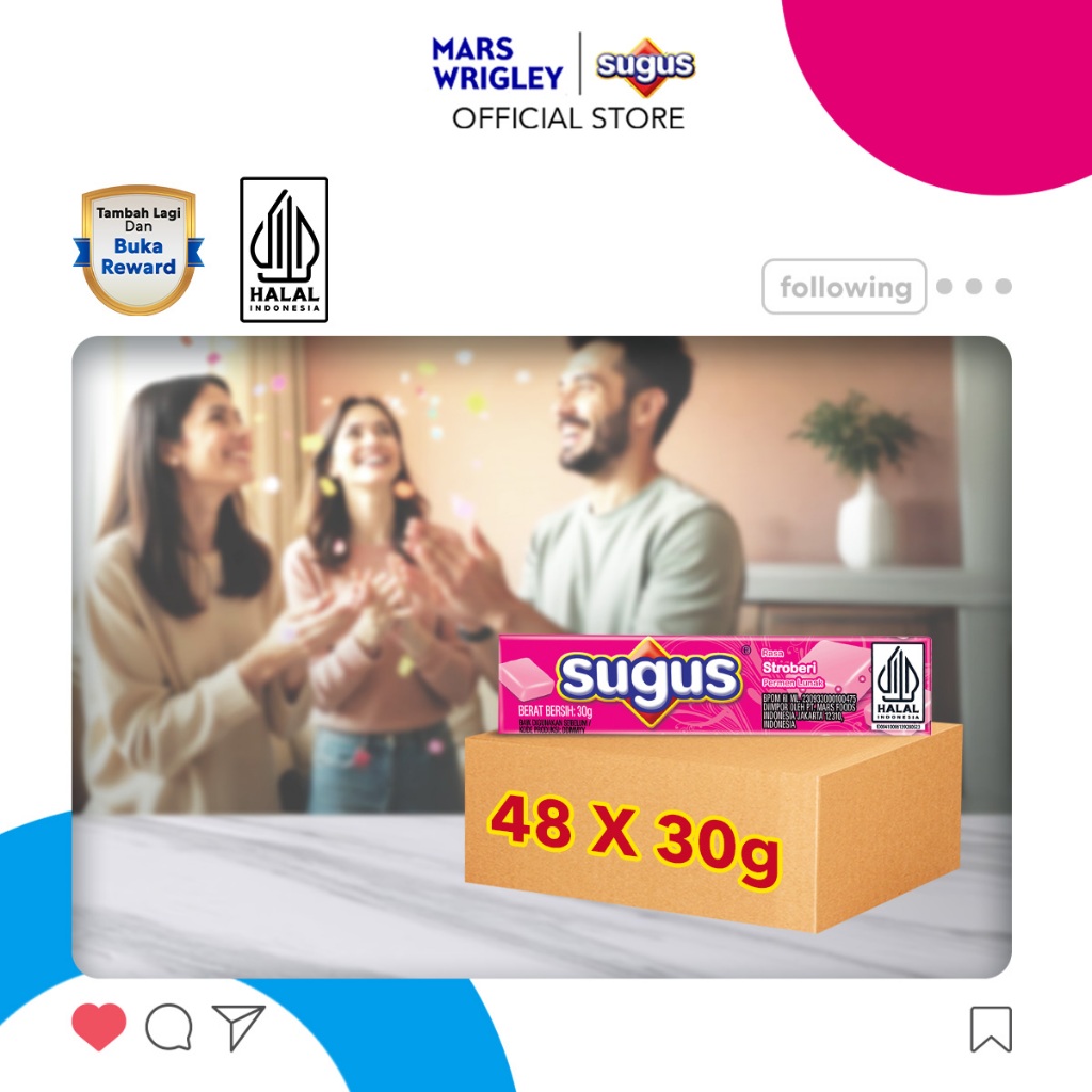 

SUGUS Stick Strawberry 30g X48