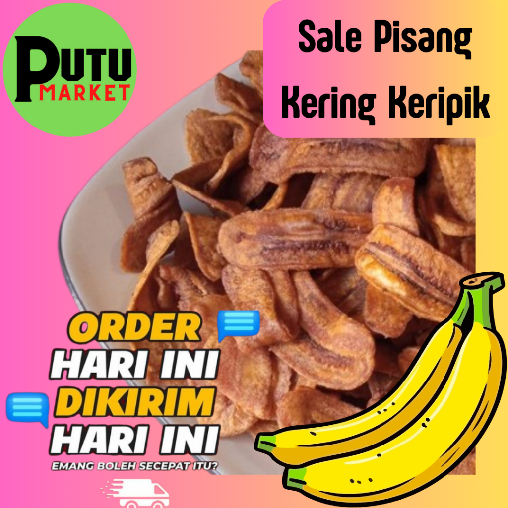 

500 Gr K3RIPIK SALE BUAH PISANG KERING KRIUK RENYAH MANIS BUAH BUAHAN ALAMI