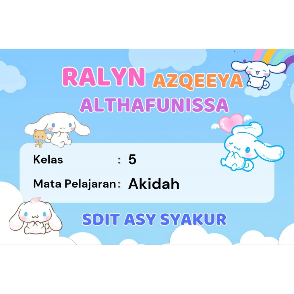 

1 paket isi 20 sticker costum mata pelajaran, nama, kelas dan sekolah