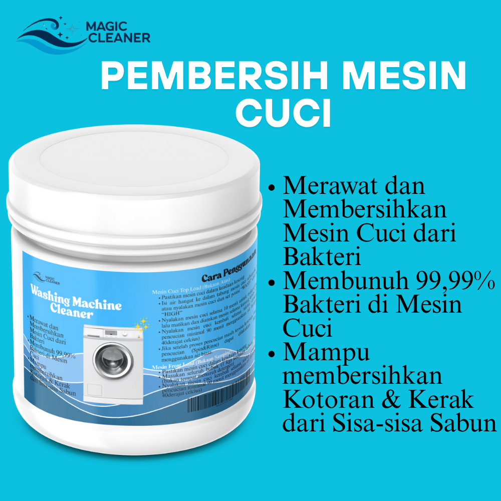 Serbuk Pembersih Mesin Cuci Antibakteri - Wasing Machine Cleaner by Magic Cleaner