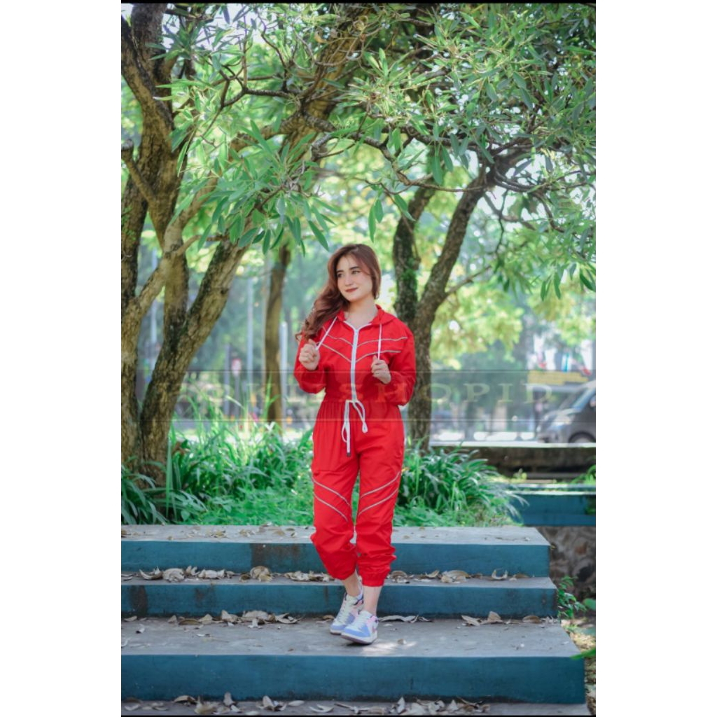 Setelan Olahraga LIST REFLECTIVE | one set wanita kekinian | jaket olahraga wanita