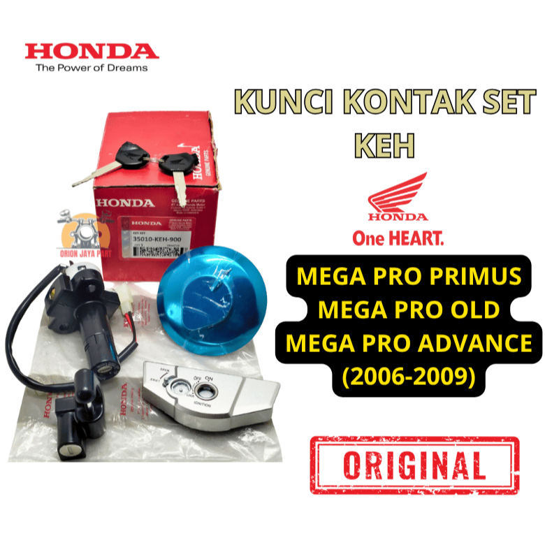 35010-KEH-900 KUNCI KONTAK SET + TUTUP TANGKI  MEGA PRO - MEGAPRO PRIMUS ORIGINAL ASLI HONDA  KUALIT