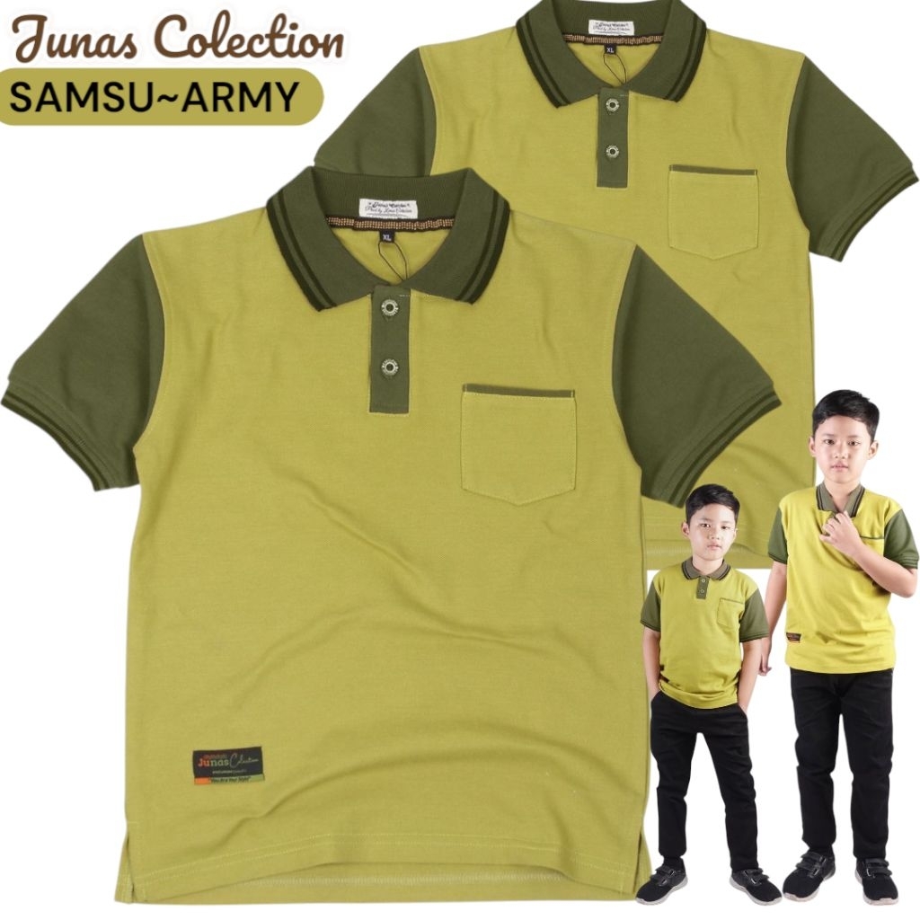 Kaos Polo Anak Laki Laki PREMIUM Milano Samsu-Army