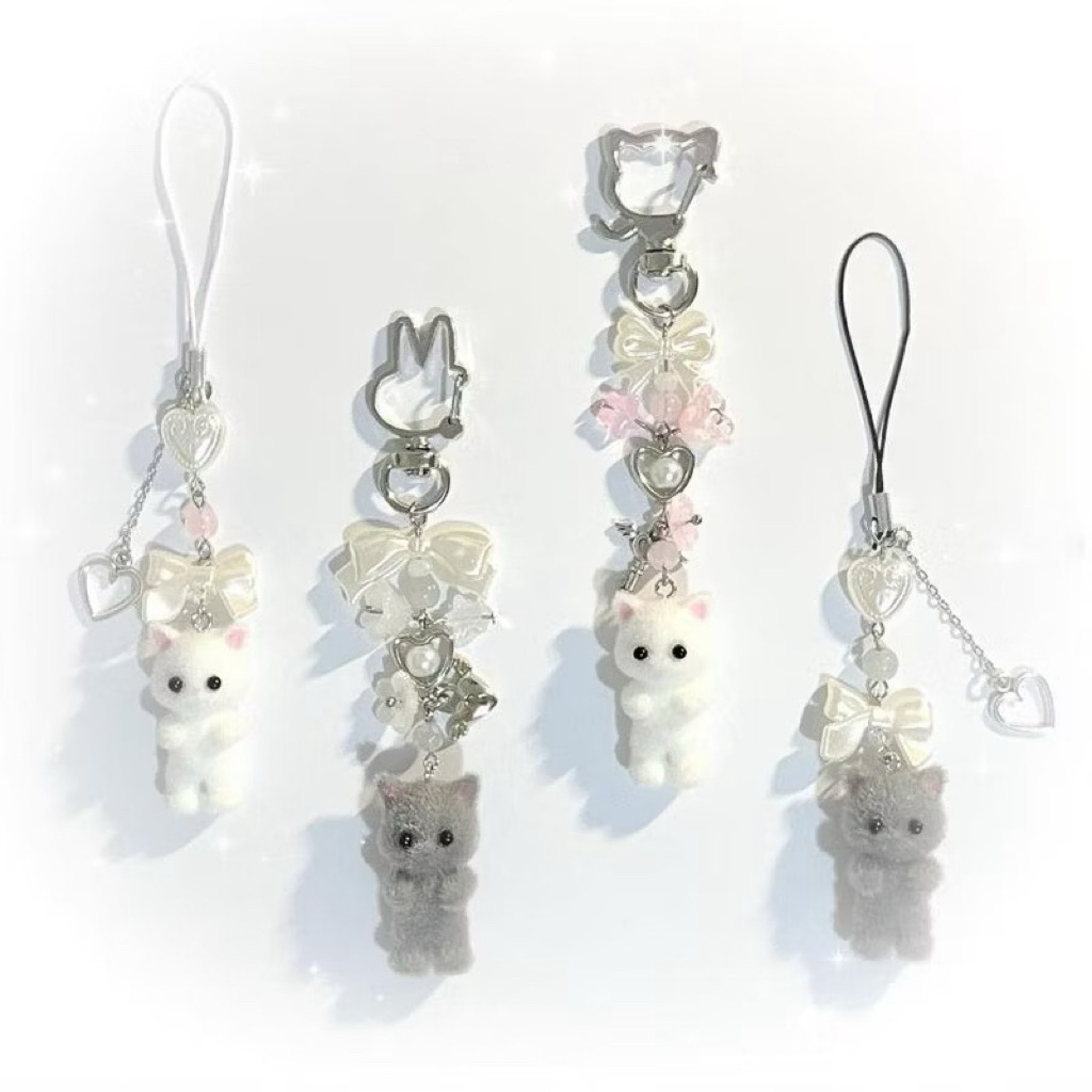 strap phone dan keychain cat cute