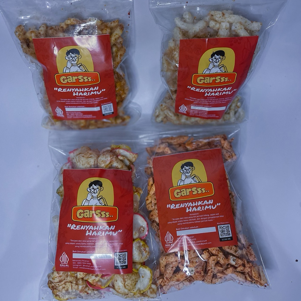 

Cemilan Snack Rasa Pedas Renyah dan Gurih By Garsss