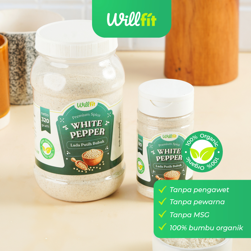

Willfit White Pepper Powder - Lada Putih Bubuk Organik 80g / 320g