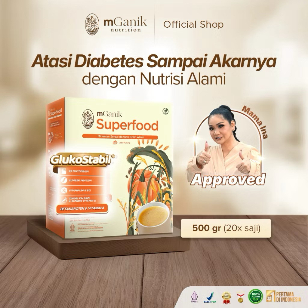 

1 KOTAK MGANIK SUPERFOOD RASA LABU ISI 20 SACHET