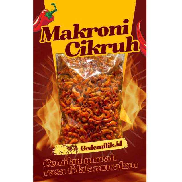 

Makroni cikruh extra pedas daun jeruk 1kg (makaroni pedas dan makroni original)