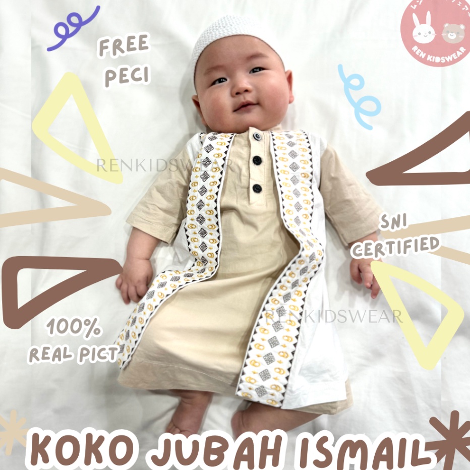 setelan muslim anak laki laki baju koko anak 2 tahun koko jubah ISMAIL setelan koko anak bayi koko b