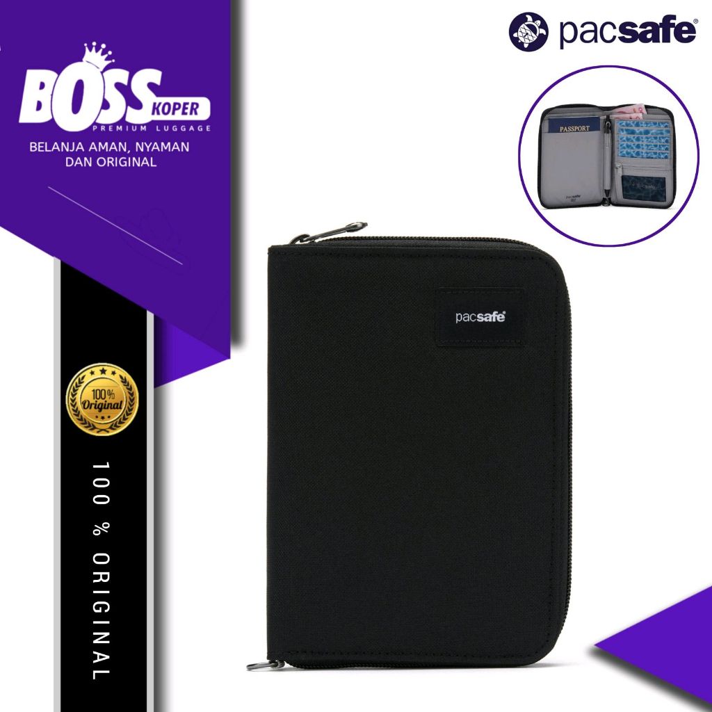 Dompet cover passport RFID blocking protection identity PACSAFE traveling anti theft